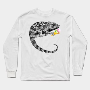 chameleon with ice cream Long Sleeve T-Shirt